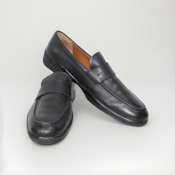 Bally Micson Men's Black Pebbled Leather Oxford Shoes Driving Loafer Slip 11.5 D - Picture 13 of 14